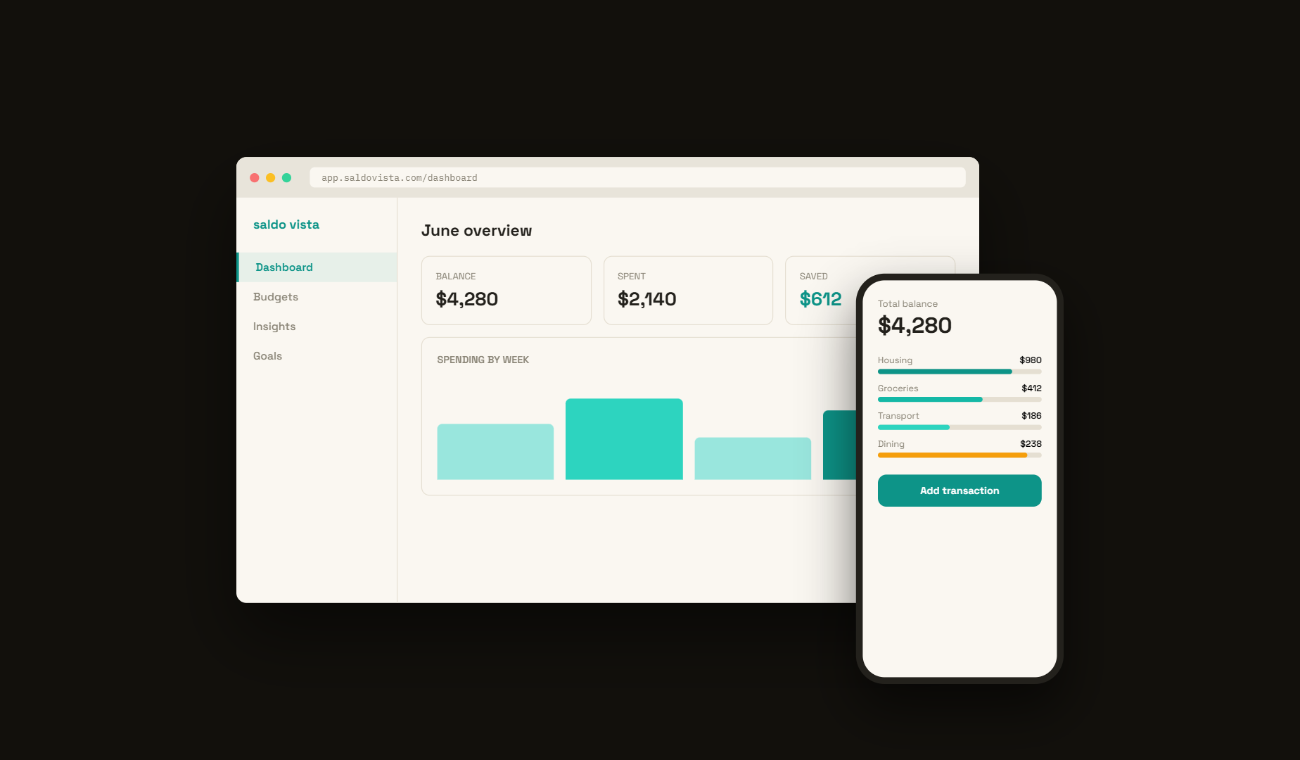 Responsive web and mobile application screens