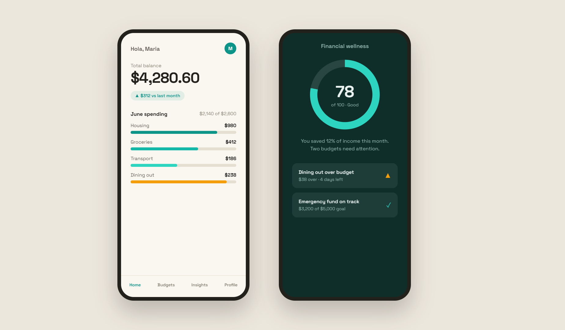 Saldo Vista mobile finance app screens